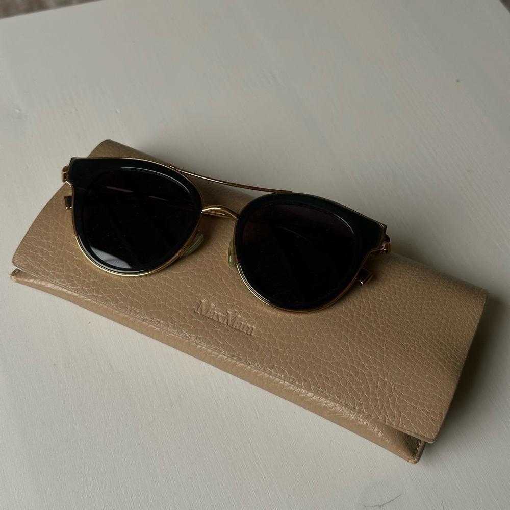 MaxMara Black and Gold Sunglasses